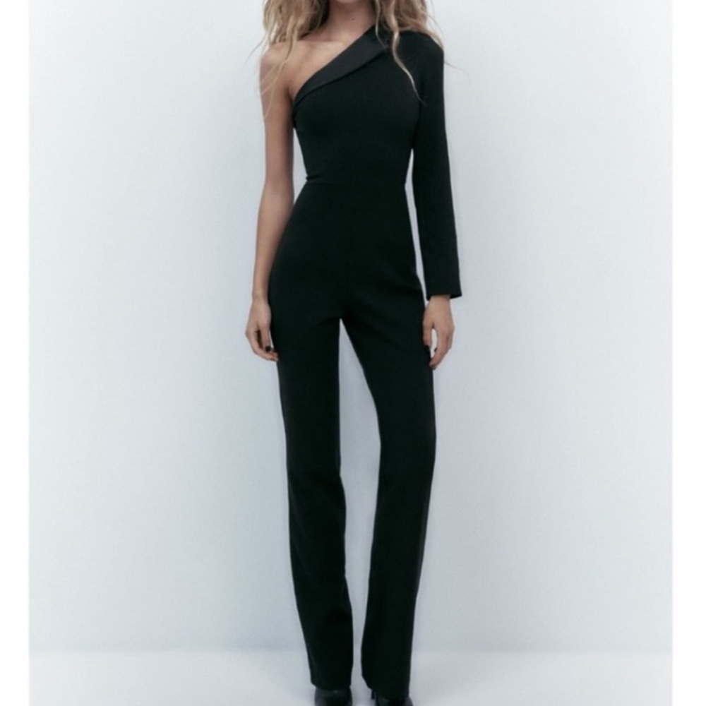Elegant Blazer One-Shoulder Jumpsuit